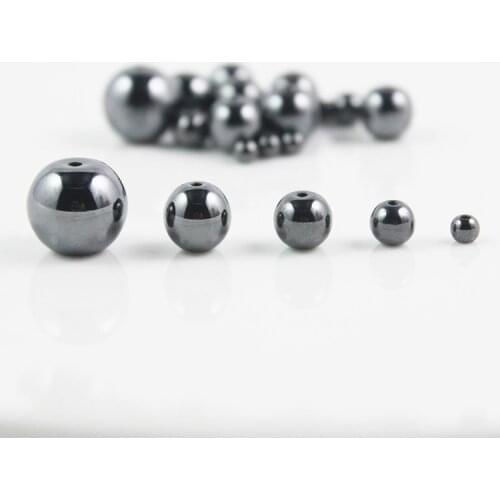 16'' per String Hematite loose round beads 4/6/8/10/12mm magnetic non-magnetic round beadsfor DIY jewelry making (1strings/pack)