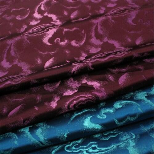 C1036 Autumn Women/Men Jackets Clothing Red/Blue Clouds Brocade Jacquard Fabric Silky Clothing/Pillow Case/DIY Sewing Materials
