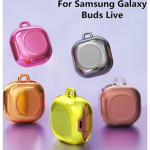 For Samsung Galaxy Buds Live Case Transparent Candy Plain Color Cover For Samsung Galaxy buds live Headset Accessories With Hook