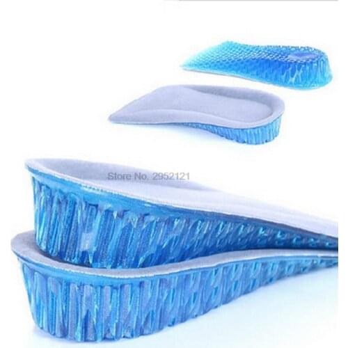 By dhl 50 Pair Hot Selling Durable Fashion Comfy Unisex Women Men Silicone Gel Lift Height Increase Shoe Insoles Heel Insert Pad