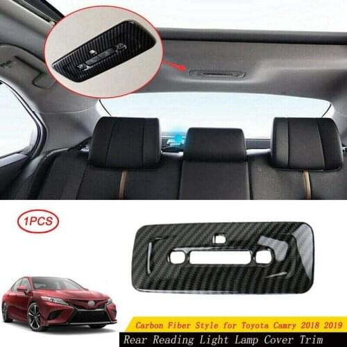 For Toyota Camry 2018-2020 Carbon Fiber Style Rear Reading Light Lamp Cover Trim