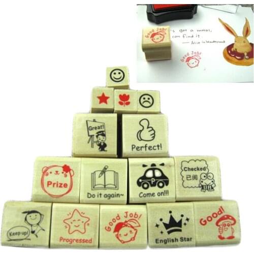 Home Office Supplies Cartoon Motivation Sticker Self Inking English Version Teachers Stampers School Stationery Praise Reward