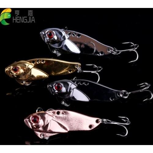 HENGJIA 4pcs 5CM 10.8G hard metal vib fishing lures wobblers catfish pesca sea sinking fishing baits pesca swim baits