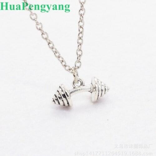 Europe And The United States Personality Trends, Dumbbell Necklace, Fitness Lifting Weights, Pendants, Lovers Necklace, Ladies