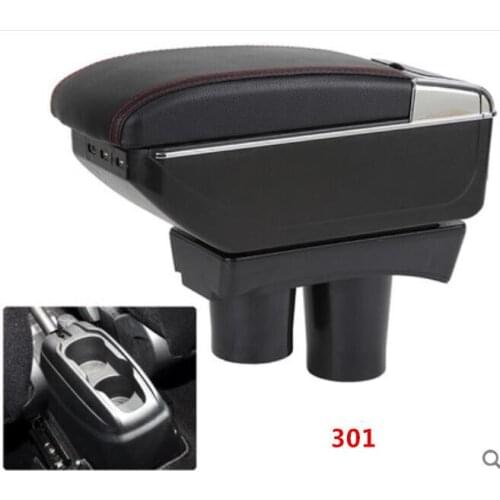 Leather Car Center Console Armrests Storage Box for Peugeot 301 / Citroen Elysee 2007~2016 Auto Interior Parts Free Shipping
