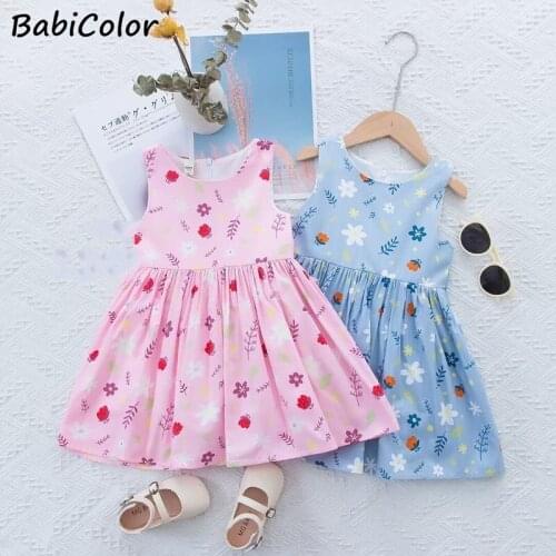 Girls summer dress flower style clothing kids girls fashion cotton dress girls party clothes for 1-2-3-4-5Y