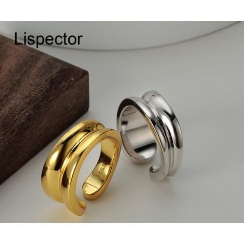 Lispector 925 Sterling Silver Korean Simple Thick Rings for Women Minimalist Irregular Temperament Pary Ring Female Jewelry