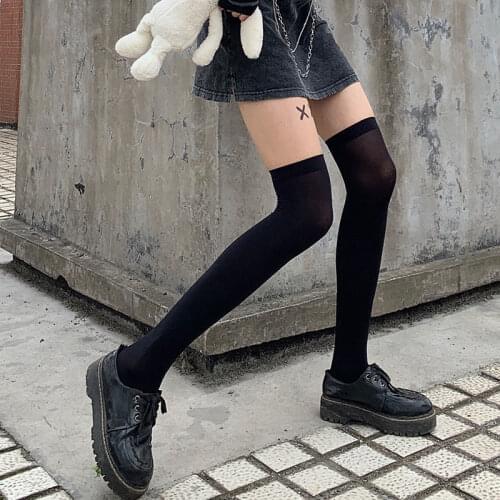Cute White Socks JK School Collage Goth Punk designer