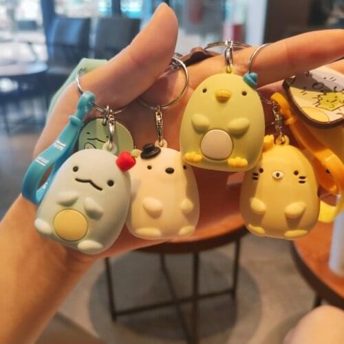 Cute Corner Creature Doll Key Chain Pendant Girl Heart Decoration Accessories Mens Car Key Chain Student School Bag Pendant