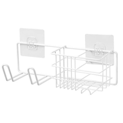 Punch-free Bathroom shelf Iron hair dryer holder multifunction Toiletries holder 27X6.5X8.5cm