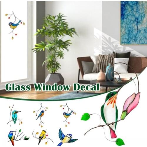 Cartoon Birds Glass Window Decals Birds Wall Stickers Wall Decor for Bedroom Bathroom Home Car Decor TP-Hot