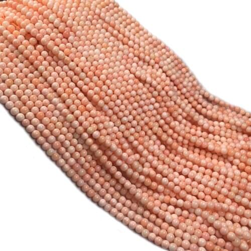New Coral Bead for Making Ladies DIY Bracelet Necklace Jewellery Beads Exquisite Gift Pink Spherical Size 4mm