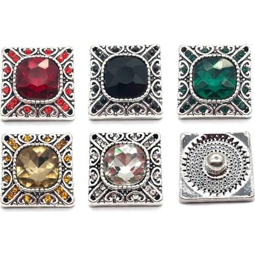 Wholesale w226 3D 18mm 20mm rhinestone metal snap button for Bracelet Necklace Interchangeable Jewelry Women accessorie