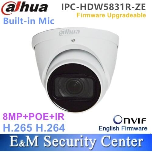 Original dahua IPC-HDW5831R-ZE English with logo 8MP IR Eyeball Network Camera POE CCTV Built-in Mic IP67
