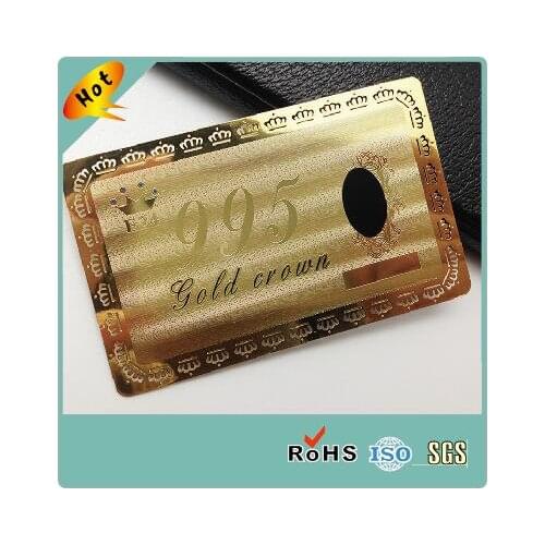 Custom cut out gold plated metal VIP business invitation wedding card