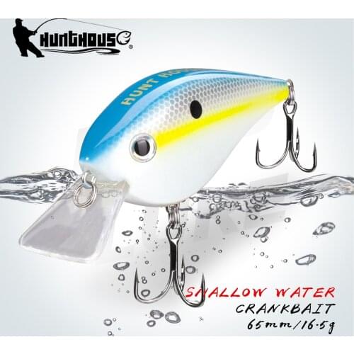 Hunthouse Fishing Lures Hard Baits Crankbait Floating 16.5g 65mm KVD 2.5 Squarebill Wobblers Swimbait For Pike Bass Trout
