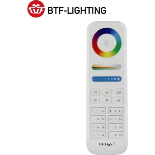 Dry Battery Button Touch Remote 2.4GHz Controller for Single Color CCT RGB RGBW RGB CCT LED Strip Light 8 Zone 30 m