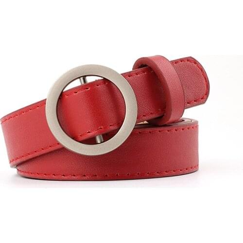 Retro Women Lady Belt Metal Round Circle Buckle Waistband High Quality Leather Waist Belt Designer Fashion Belt Luxury Straps