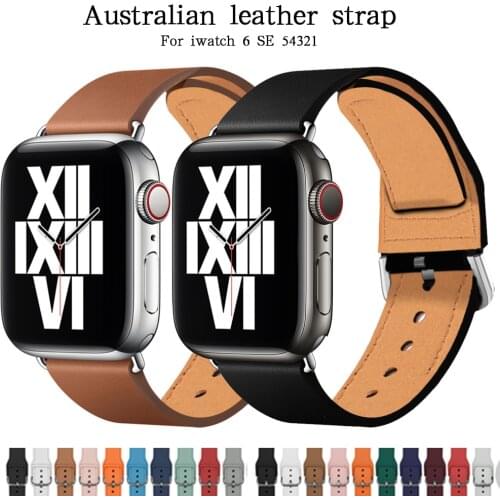 100% Cow Leather loop Bracelet Belt Band for Apple Watch 6 SE 5 4 3 2 1 42MM 38MM 44MM 40MM Strap for iWatch 6 5 4 Wristband