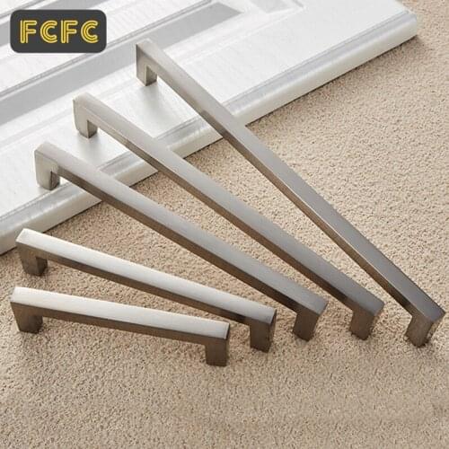 FCFC Aluminum alloy Cabinet Handle Drawer Knob Silver Kitchen Knob Cabinet Door Handle Hardware Furniture Accessories