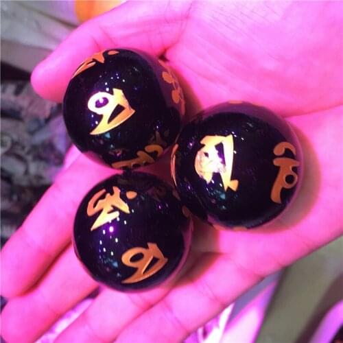 Natural obsidian six-character truth ball 1pc
