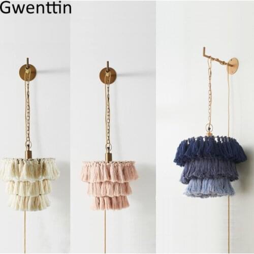 Modern Silk Thread Wall Light Ins Home Art Decor Luxury Romantic Wall Sconce for Living Room Bedroom Lighting Fixtures Luminaire