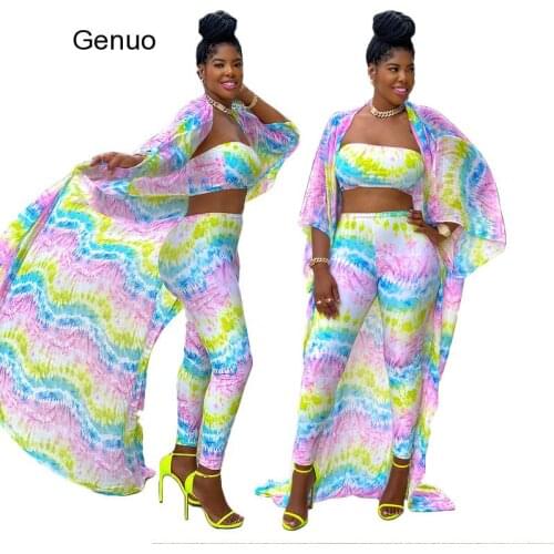 2020 Women Fashion Colorful Shawls And Bro And Tight Leggings 3 Pieces Set Beach Style Lady Fashion Women Outfits