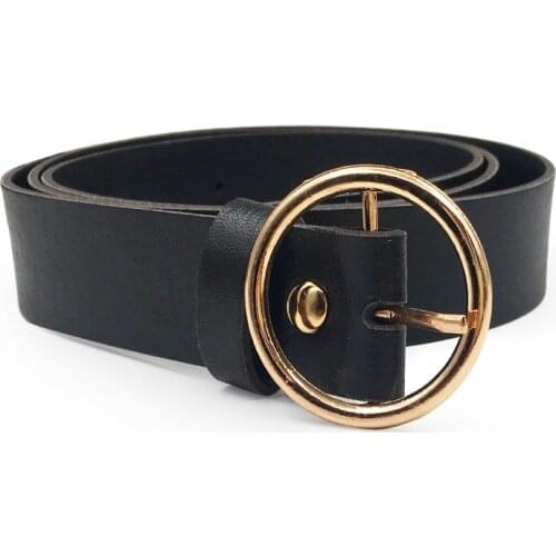 None Round Women Solid Fashion Buckle Waist Casual Shape Belt Riem Cinto Feminino Ceinture Femme Cinturon Mujer Harajuku Cinto