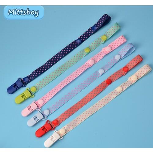 1Pcs DIY Baby Pacifier Clips Chains for Soothers Ribbon Funny Soother Dummy Holder Leash Strap Nipple Holder Infant Feeding Gift
