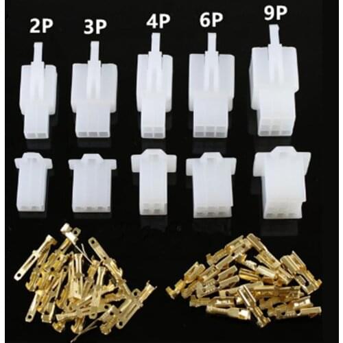 10set/lot 2.8mm 2/3/4/6/9 pin Automotive 2.8 Electrical wire Connector Male Female cable terminal plug Kits Motorcycle ebike car