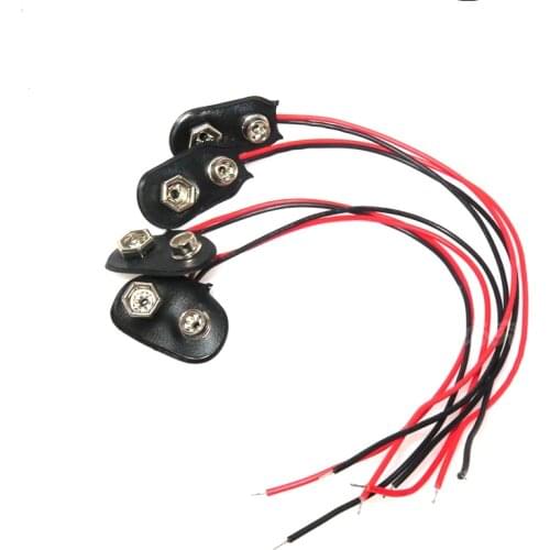 10Pcs 9V Battery Snap Connector clip Lead Wires holder Shape Length 15cm Type T / Type I