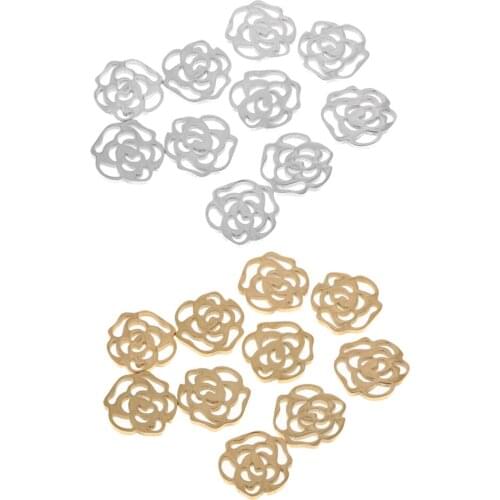 10Pcs Craft Supplies Rose Flower Beads Charms Pendants for Crafting, Jewelry Findings Making Accessory For DIY Necklace Bracelet