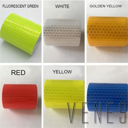 2PCS 5x100cm Riding safety stickers Car Waterproof Pure Color Reflect Light Safety Security Warning Reflective Tape Sticker Self