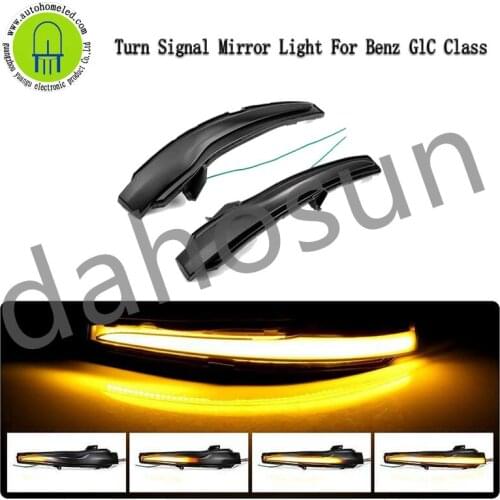 2Pcs Sequential Amber LED Rearview Mirror Lamp For Mercedes-Benz C E S GLC Class W205 X253 W213 W222 Glowing Turn Signal Light