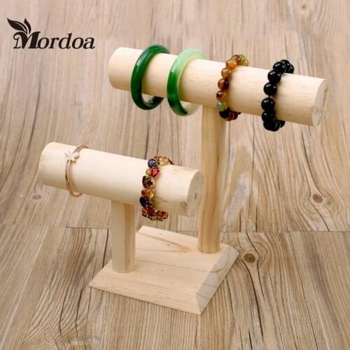 2016 Wood Tael layer Bangle Bracelet Display Stand Jewelry Display Watch Holder Display Gift Stand Showcase Display