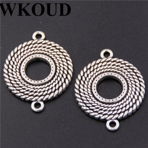 6pcs Silver Color Mongolia Archery Target Charm Earrings Bracelet DIY Retro National Wind Alloy Connectors findings A179