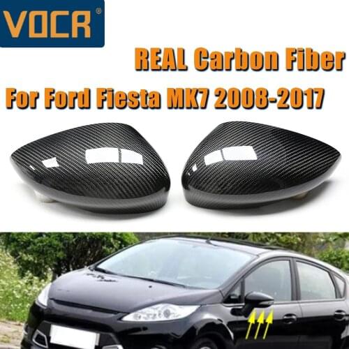 VOCR Carbon Fiber/ABS Pair Side Wing Rearview Mirror Covers Fit For Ford Fiesta MK7 2008-2017 Left & Right