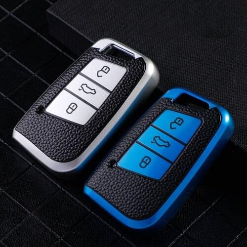 Carbon TPU Car Remote Key Case Cover Holder Shell Fob For Volkswagen VW Magotan Passat B8 Golf For Skoda Superb A7 Accessories