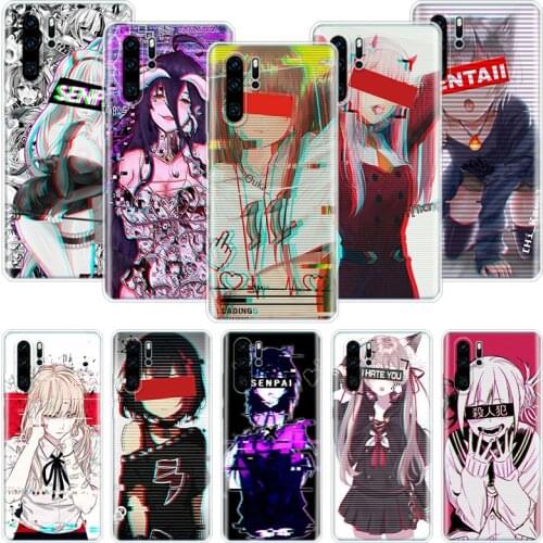 LEWD Sad Girl Japanese Anime Phone Case For Huawei Honor 10 9 20 9X 8A 8X 8S 7A 7X Lite Pro 10i 20i Y5 Y6 Y7 Y9 2019 Cover Coque