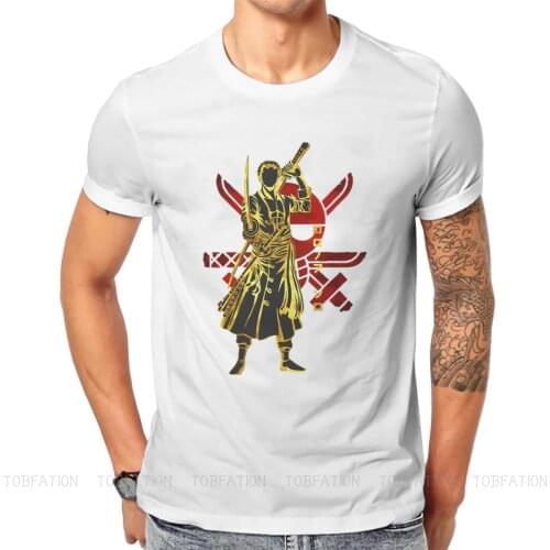 Roronoa Zoro Hipster TShirts One Piece Sanji Anime Male Style Fabric Tops T Shirt Round Neck Oversized