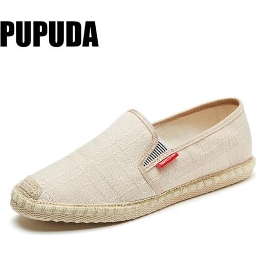 PUPUDA Flat Shoes Men Sneakers 2020 Summer New Casual Single Lazy Shoes Comfortable male Fisherman Shoes Espadrilles