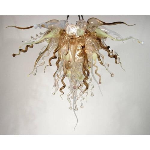 Italy Crystal Art Glass Chandelier Bright Brown 100% Hand Blown Glass Living Room Decor Chandeliers