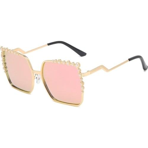 Fashion Oversized Square Sunglasses Women 2021 New Luxury Pearl Frame Gradient Sun Glasses Ladies Shades Summer Eyewear UV400