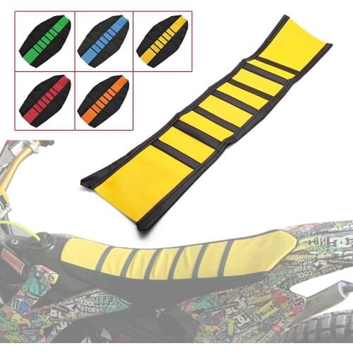 Motorcycle Striped Soft-Grip Gripper Soft Seat Cover Rubber Motocross For Kawasaki KX125 KX250 KX250F KX450F KX100 Dirt bike