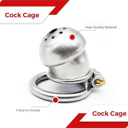 BDSM Stainless Steel Male Cock Cage Penis Ring Lock Chastity Device Belt Slave Training outdoor Wear Adult Gay Sex Toy for Men