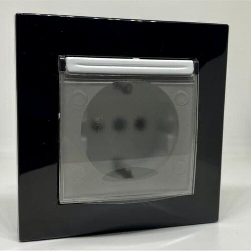 Softcover Grounded Outlet Framed Black White