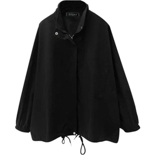 New Spring Autumn Womens Tooling Jackets Loose Vintage Harajuku Fashion Lady Overcoats Clothing Solid Mujer Female Coats