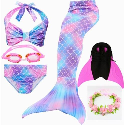 NEW!Adult Girls Mermaid Tail For Swimming Cosplay Swimsuit With Flipper Monofin Bikini Bathing Suit Dress Costume Swimwear Sets