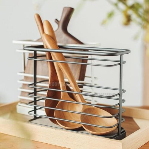 Thickened Iron Chopsticks Container Holder Hanging Utensil Storage Box Creative Mildew Proof Kitchen Organizer 19x16x8 Cm