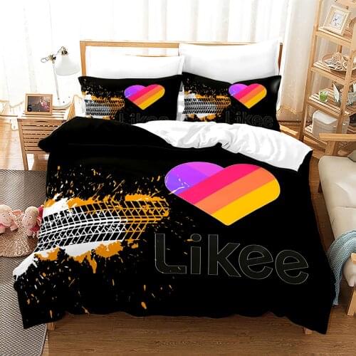 Likee Bedding Set Single Twin Full Queen King Size Lover Likee Bed Set Childrens Kid Bedroom Duvetcover Sets Heart-shaped 014